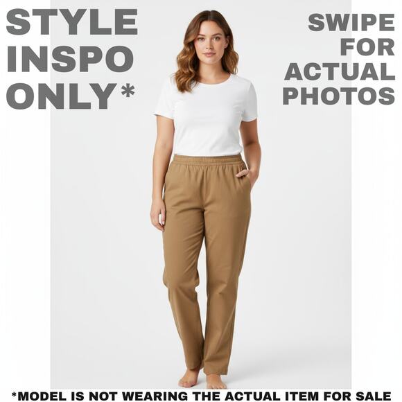 Briggs New York 18W Light Brown/Khaki/Tan Pull On Pants/Trousers [0458] - Picture 2 of 8